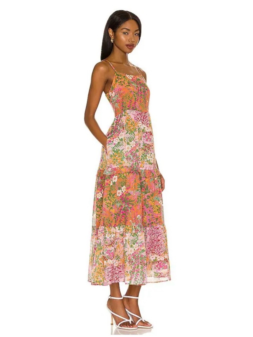Banjanan Hazel Tiered Cotton Maxi Dress Loki's Garden Floral Size S